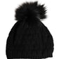 Dolce & Gabbana Black Acrylic Knitted Fur Winter Beanie