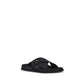 Dolce & Gabbana Black Calf Leather Bos Taurus Flat Sandals