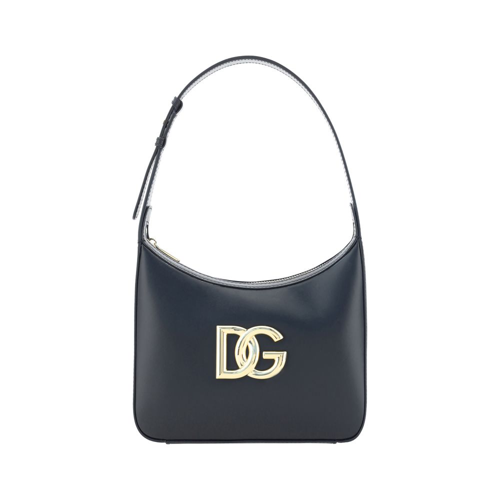Dolce & Gabbana Black Calf Leather Bos Taurus Shoulder Bag