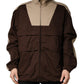 Dolce & Gabbana Brown Beige Cotton Zip Windbreaker Jacket