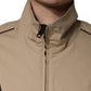 Dolce & Gabbana Brown Beige Cotton Zip Windbreaker Jacket
