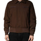 Dolce & Gabbana Brown Cotton Stretch Full Zip Bomber Jacket