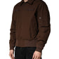 Dolce & Gabbana Brown Cotton Stretch Full Zip Bomber Jacket