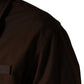 Dolce & Gabbana Brown Cotton Stretch Full Zip Bomber Jacket