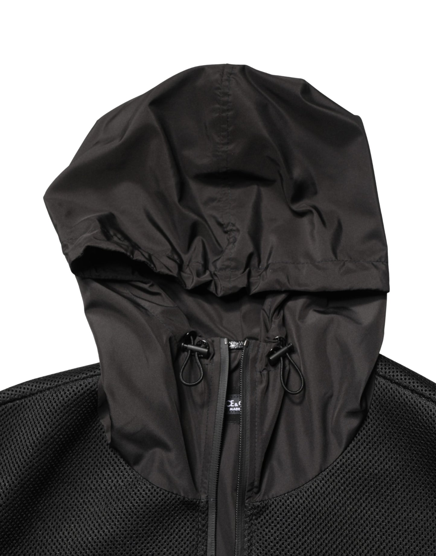 Dolce & Gabbana Men Black Hooded Full Zip Bomber Jacket