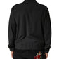Dolce & Gabbana Black Wool Logo Full Zip Men Bomber Jacket