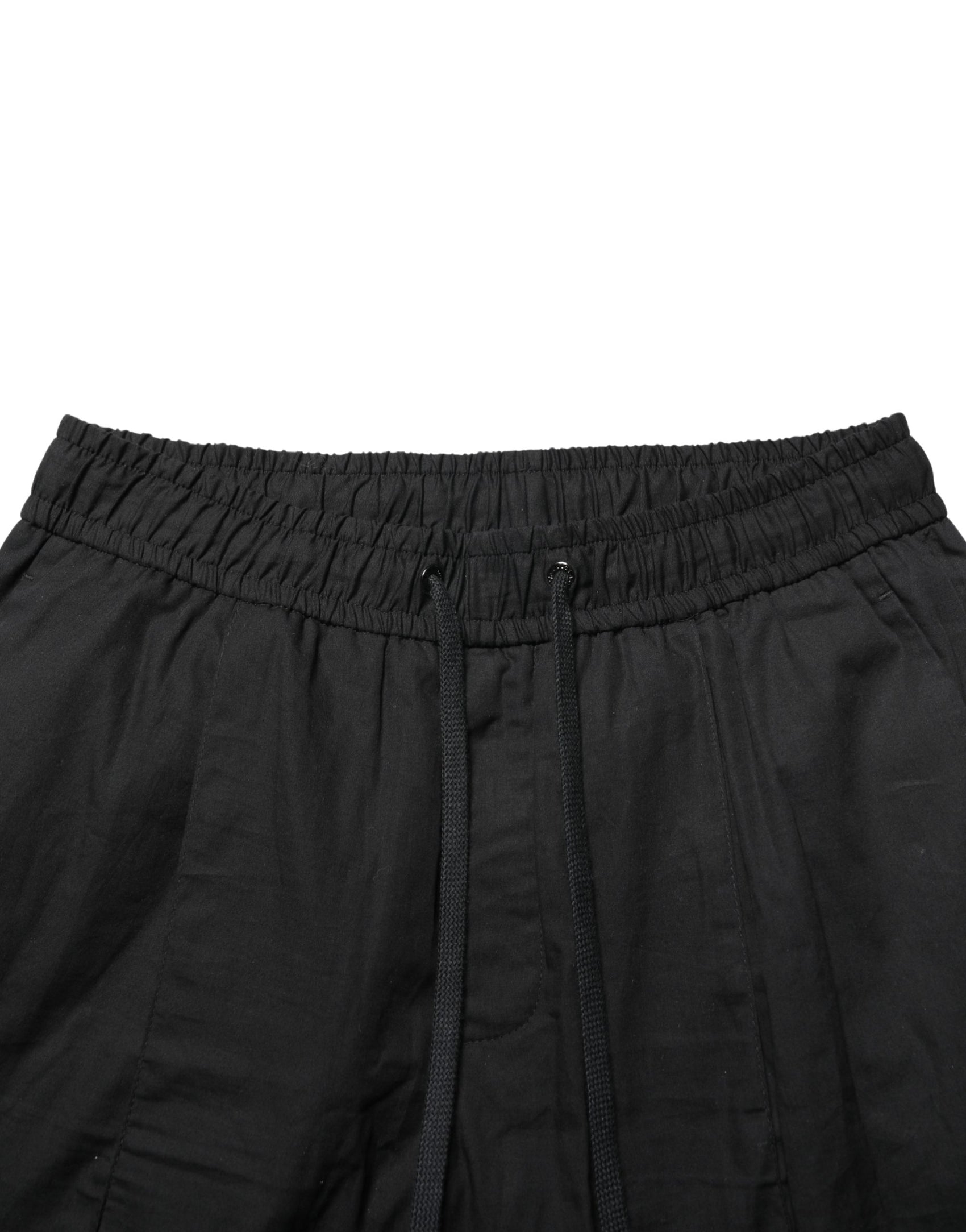 Dolce & Gabbana Black Cotton Skinny Men Jogger Trouser Pants