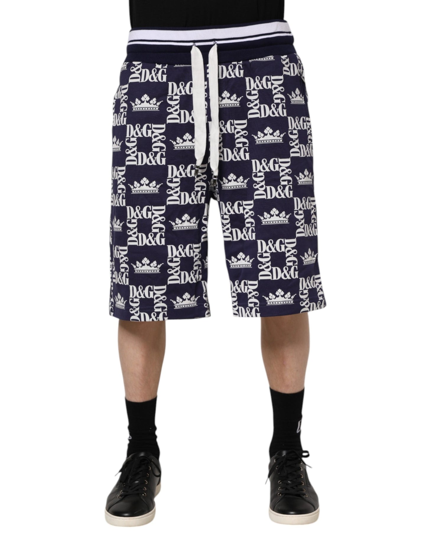 Dolce & Gabbana Blue DG Logo Print Chino Men Bermuda Shorts