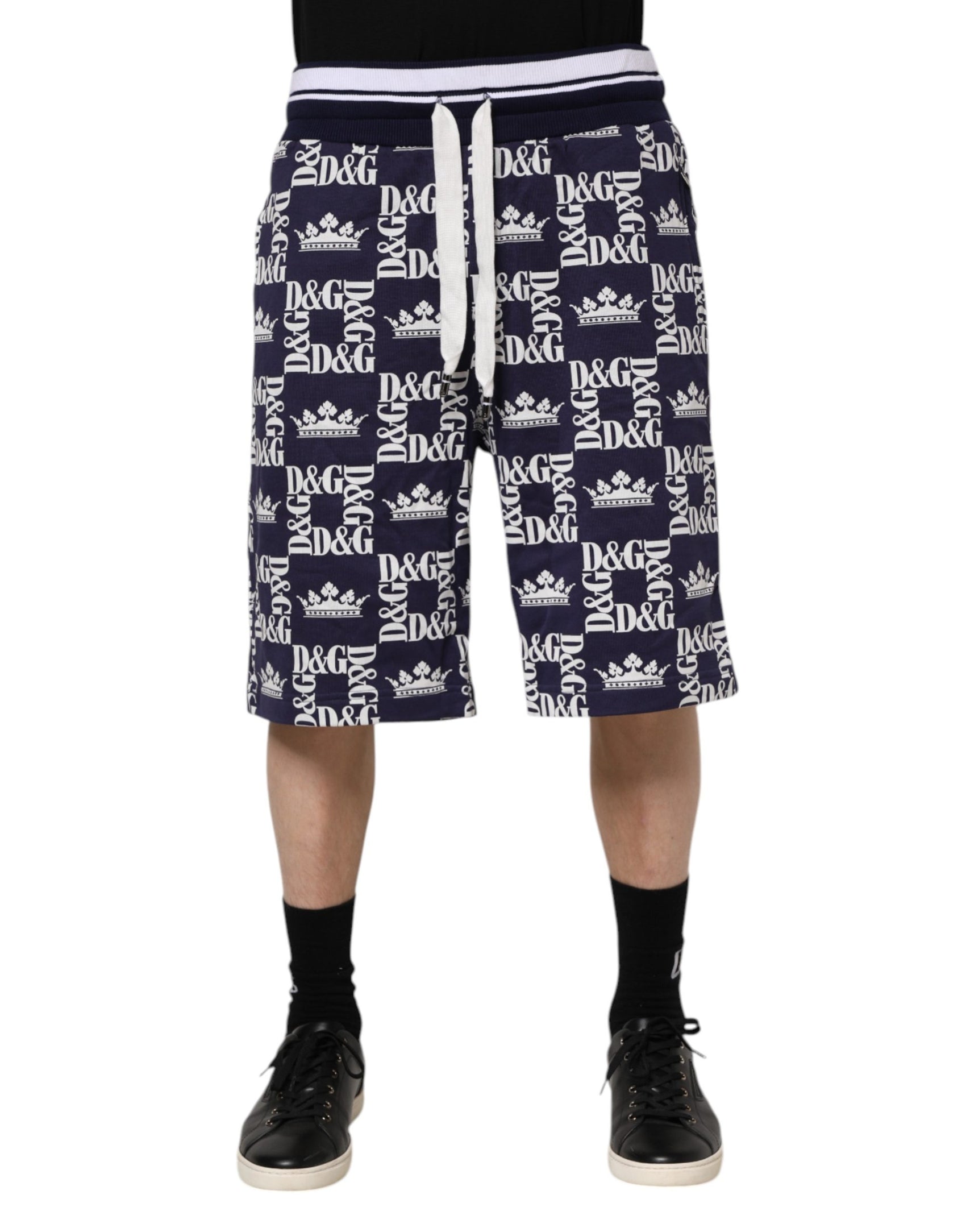 Dolce & Gabbana Blue DG Logo Print Chino Men Bermuda Shorts