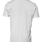Dolce & Gabbana White Logo Plaque Cotton Crew Neck  T-shirt