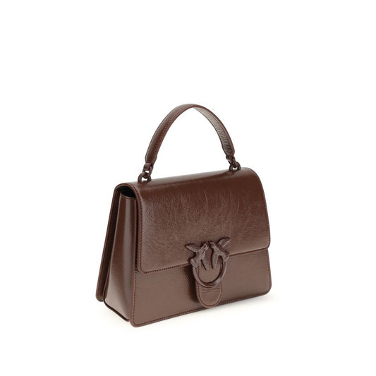 PINKO Brown Calf Leather Bos Taurus Shoulder Bag