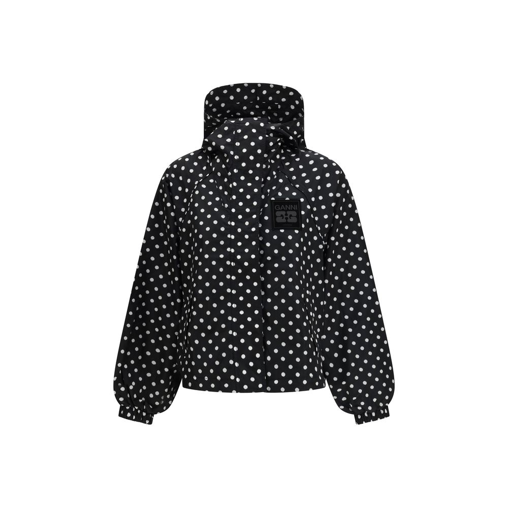 Ganni Black Recycled Polyamide Shell Jacket