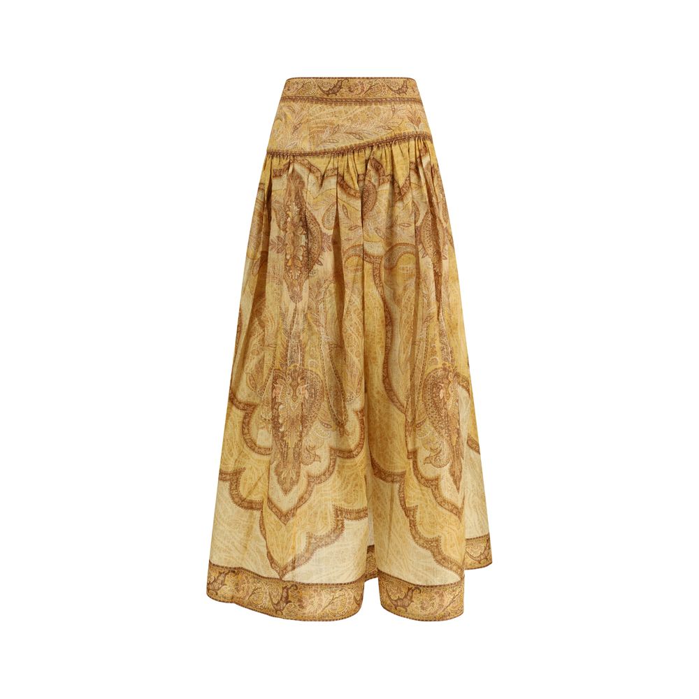 Zimmermann Bicolor Cotton Long Skirt