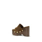 Gianvito Rossi Brown Calf Leather Bos Taurus Clogs