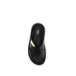 Moschino Black Calf Leather Bos Taurus Flat Sandals