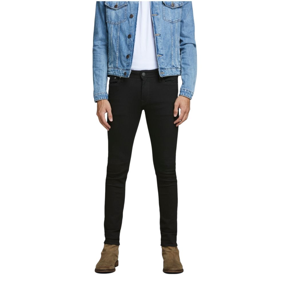 Jack Jones Black Cotton Skinny Jeans