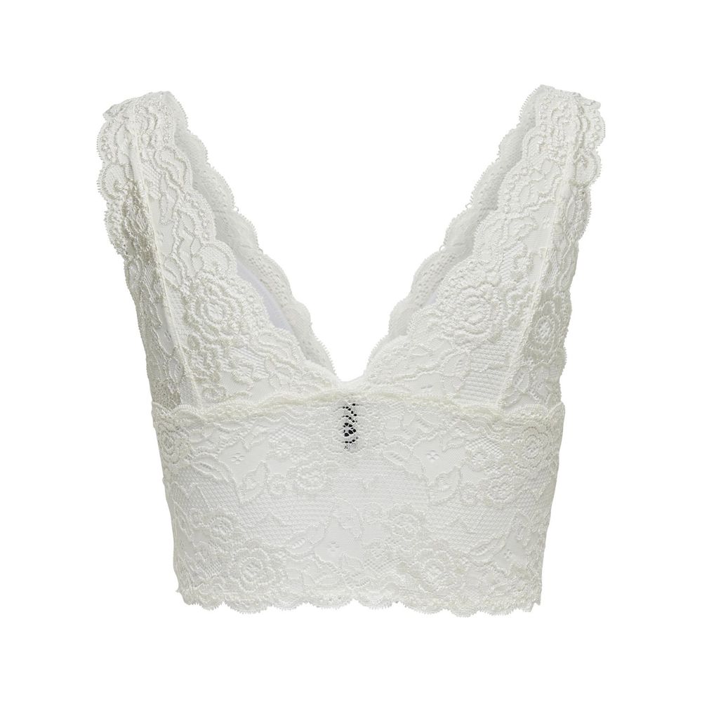 Only White Polyester Bra