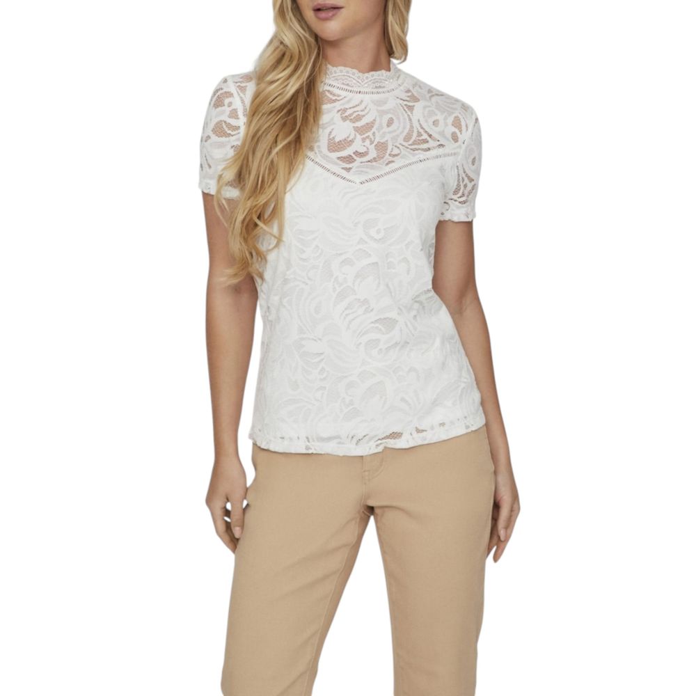 Vila Clothes Cream Polyamide T-Shirt