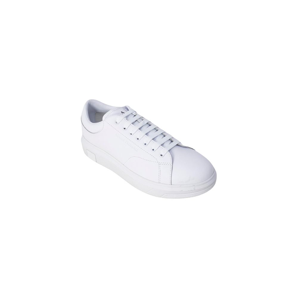 Armani Exchange White Leather Low Top Sneakers