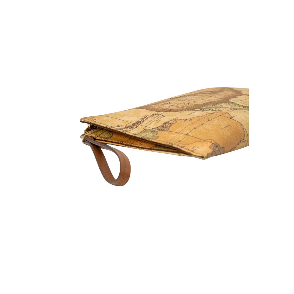 Alviero Martini Prima Classe Beige Cotton Clutch Bag