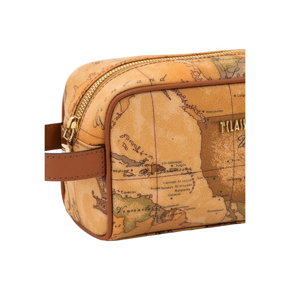 Alviero Martini Prima Classe Beige Cotton Clutch Bag