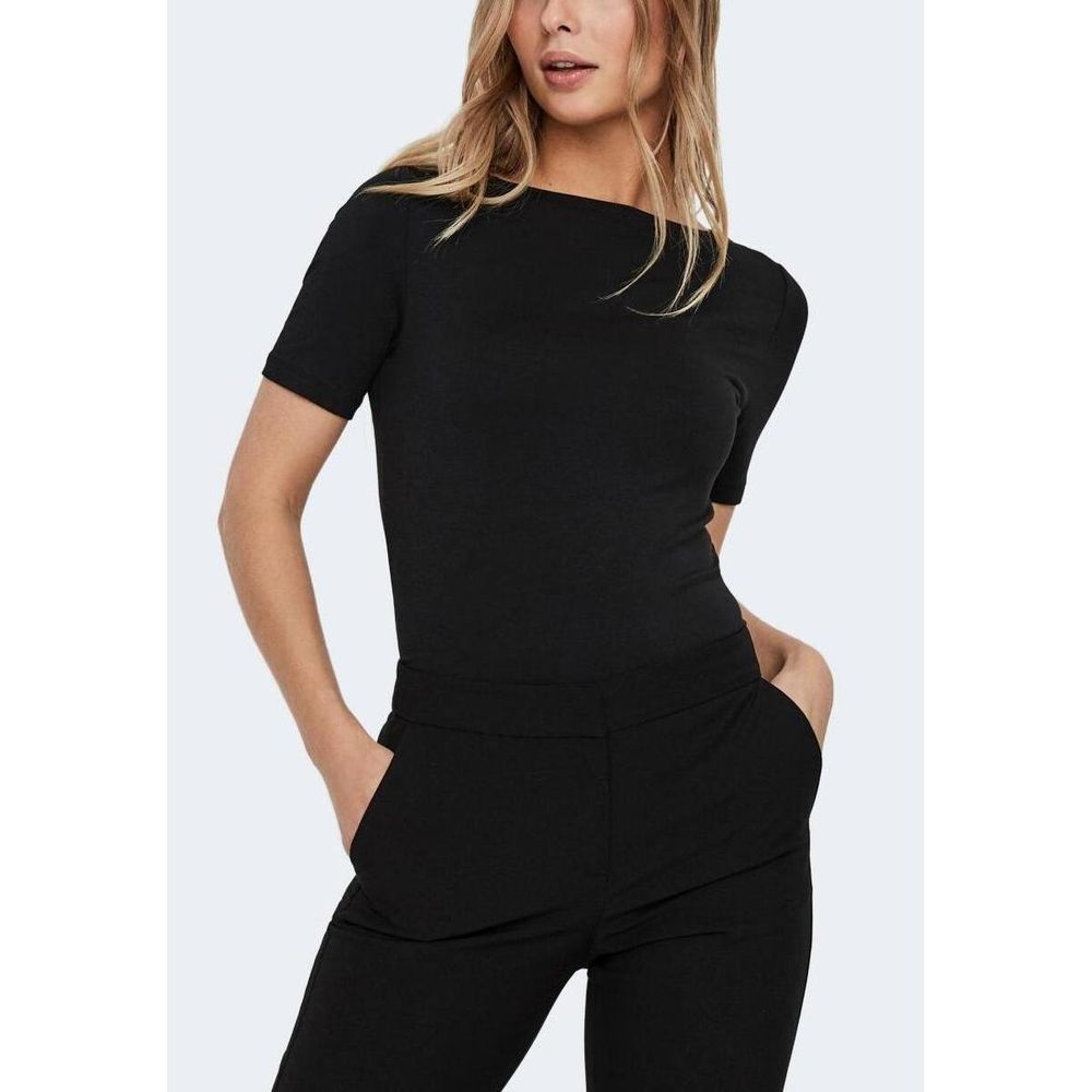 Vero Moda Black Viscose T-Shirt