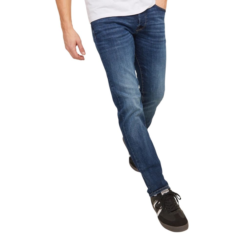 Jack Jones Blue Cotton Relaxed Fit Jeans