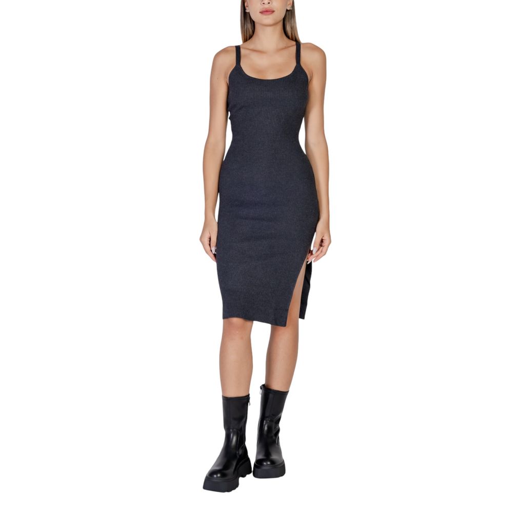 Morgan De Toi Gray Polyamide Midi Dress