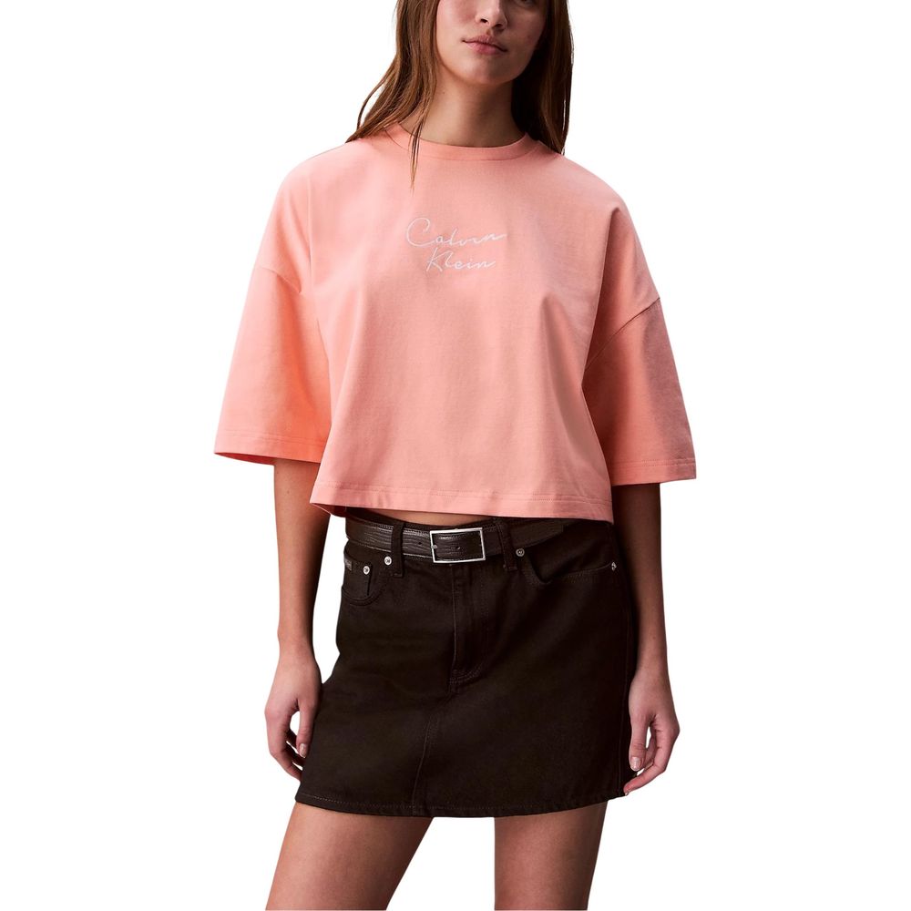 Calvin Klein Jeans Orange Cotton T-Shirt