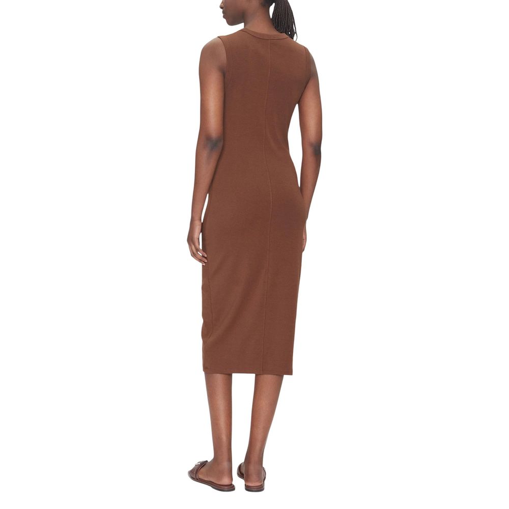 Calvin Klein Jeans Brown Cotton Long Dress