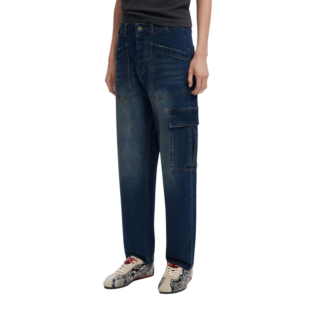 Desigual Blue Cotton Boyfriend Jeans
