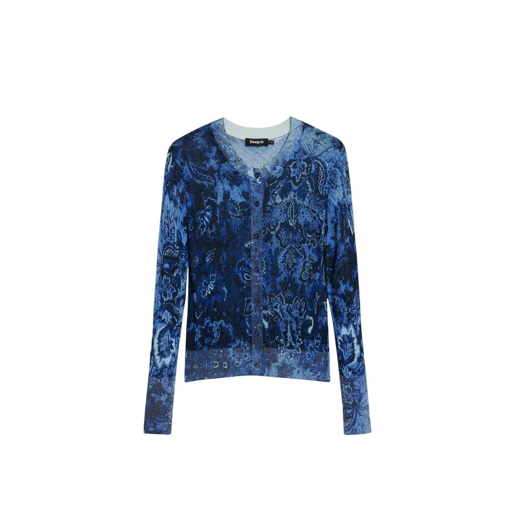Desigual Blue Viscose Cardigan