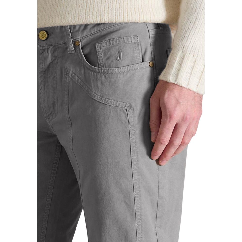 Jeckerson Gray Cotton Skinny Pants