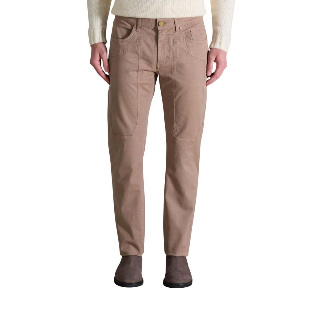 Jeckerson Beige Cotton Skinny Pants