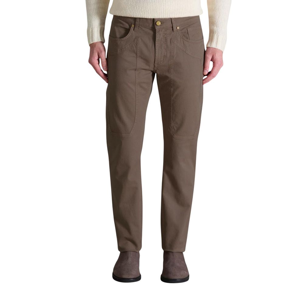 Jeckerson Brown Cotton Skinny Pants