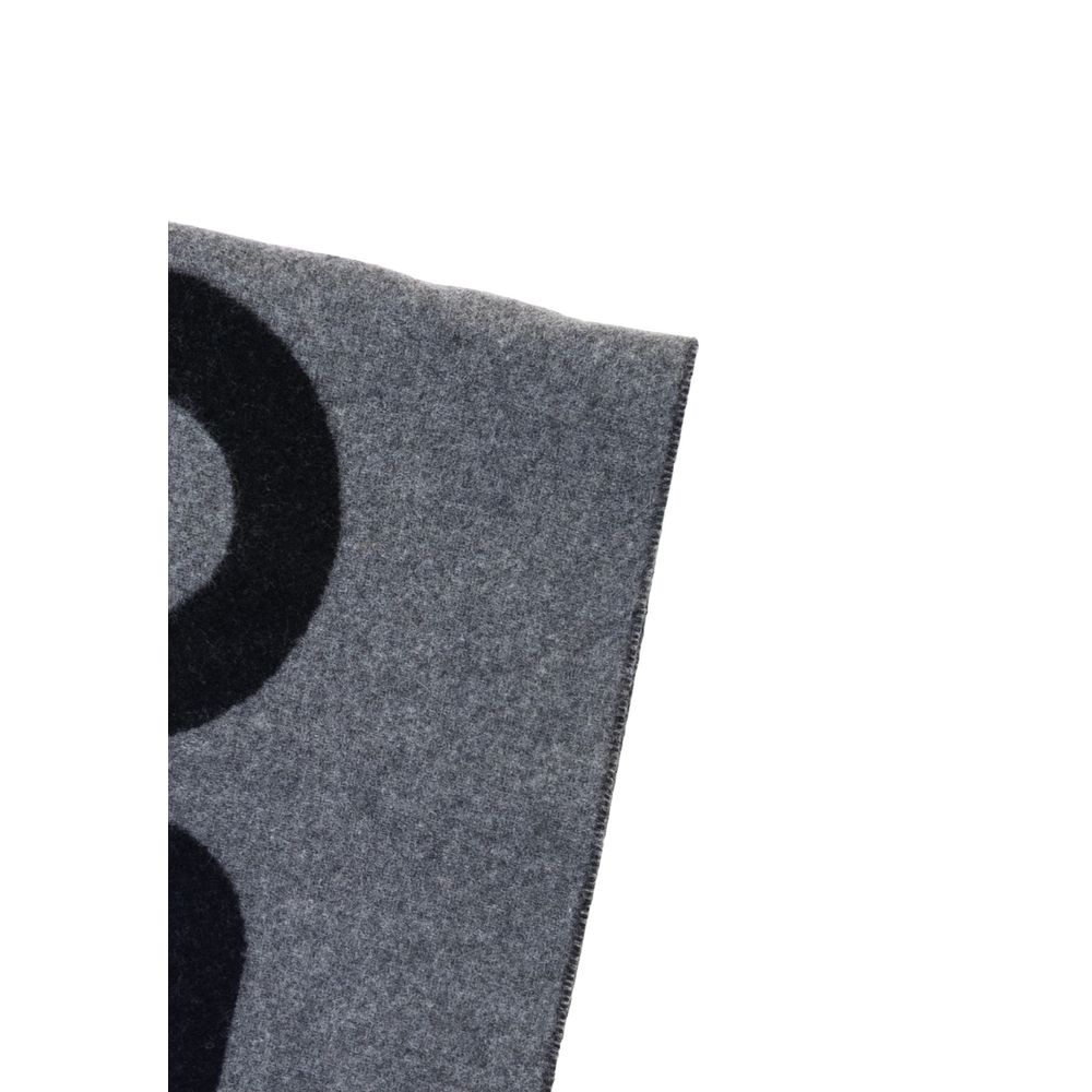 Hugo Boss Gray Wool Scarf