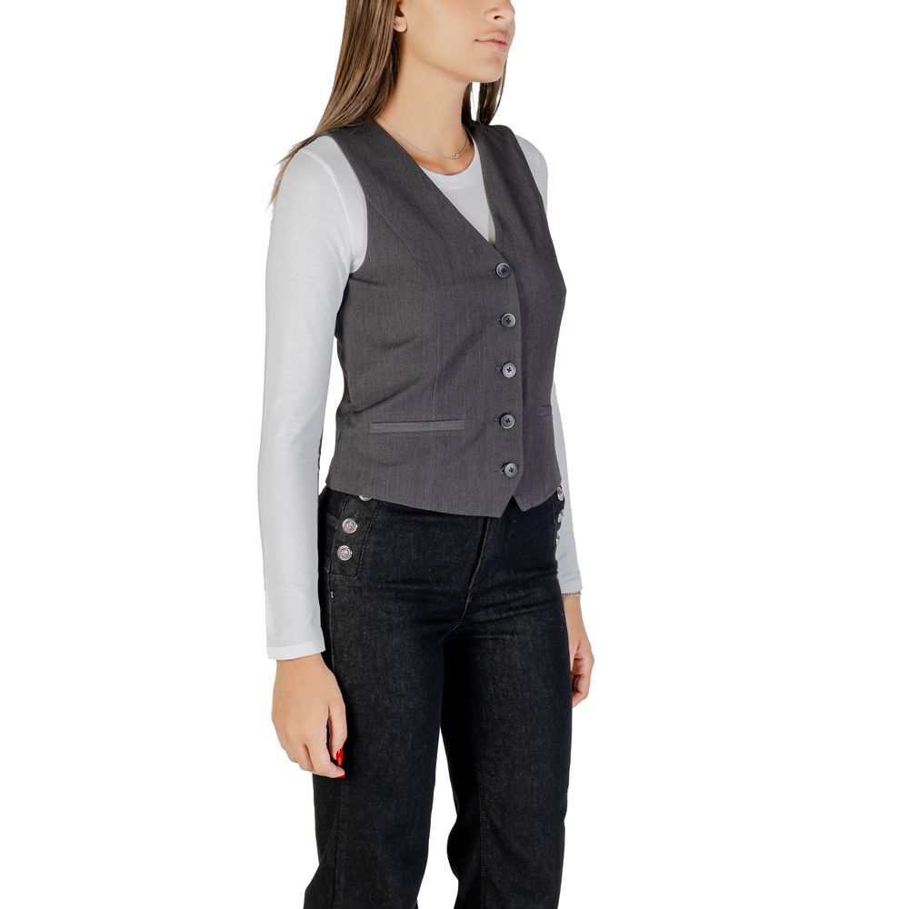 Only Gray Polyester Waistcoat