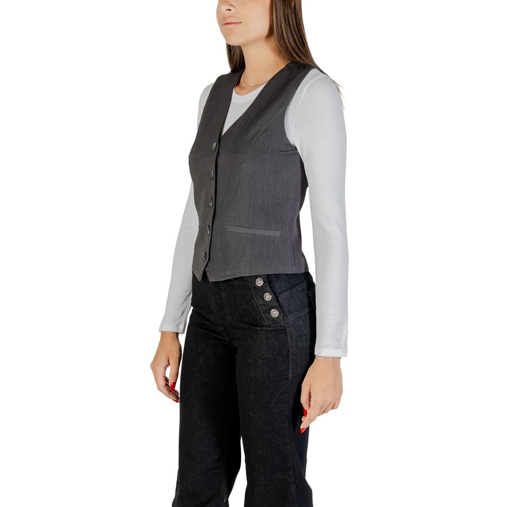 Only Gray Polyester Waistcoat