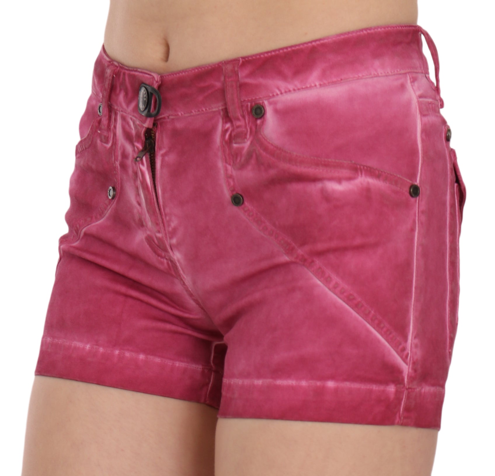 Schicke rosa gewaschene Jeansshorts
