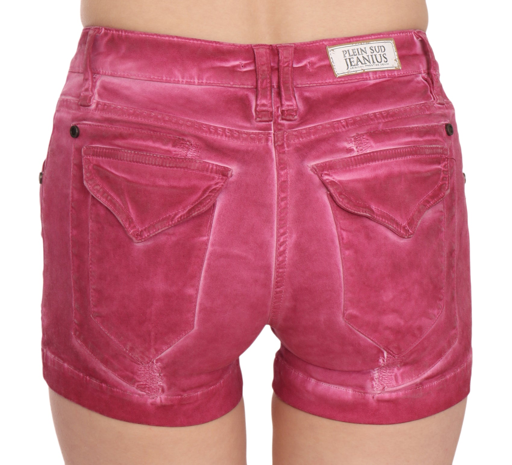 Schicke rosa gewaschene Jeansshorts