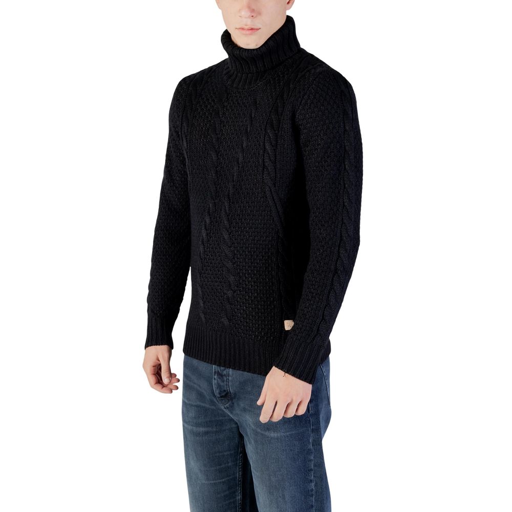 Gianni Lupo Black Marabou Turtleneck