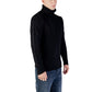 Gianni Lupo Black Marabou Turtleneck