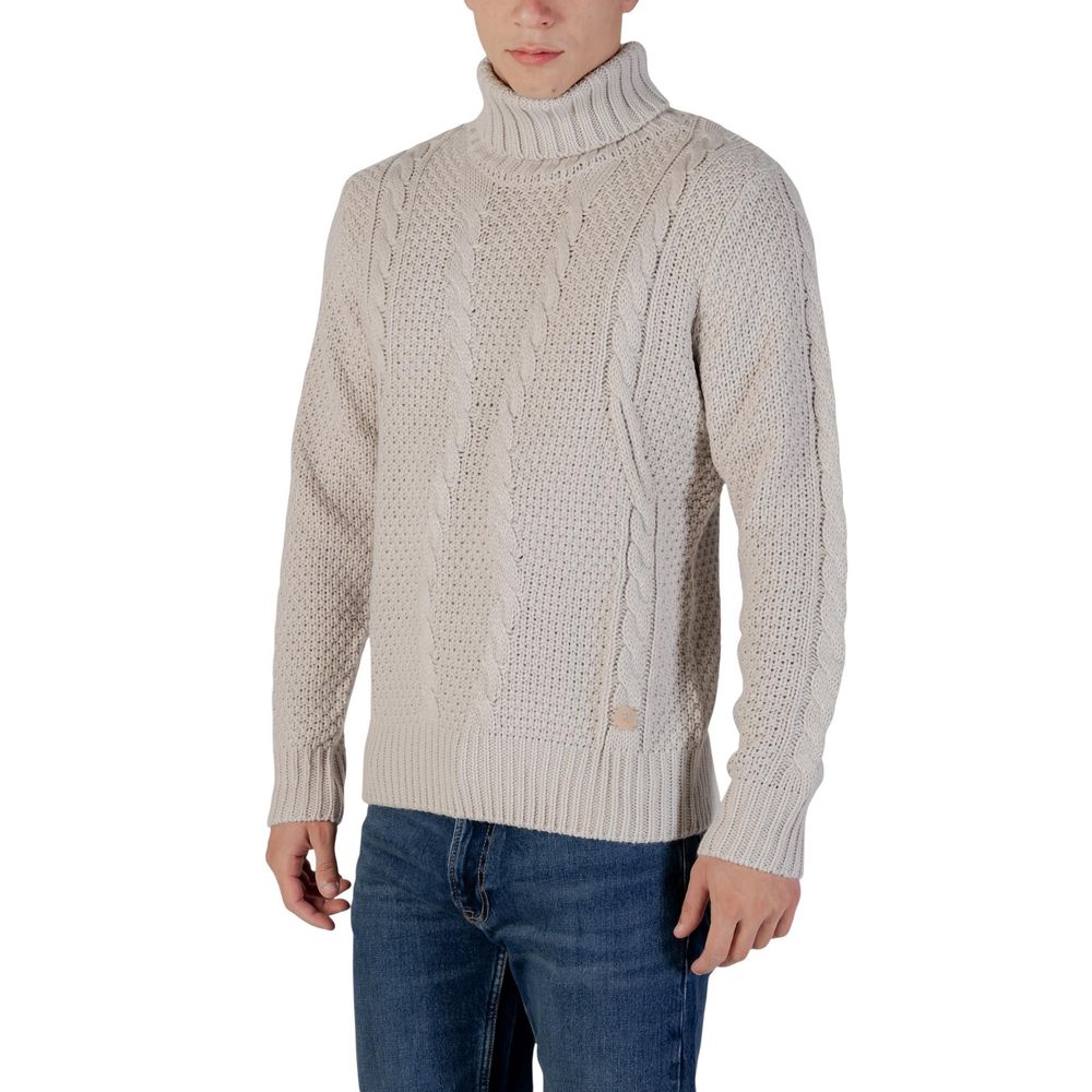 Gianni Lupo Gray Marabou Turtleneck