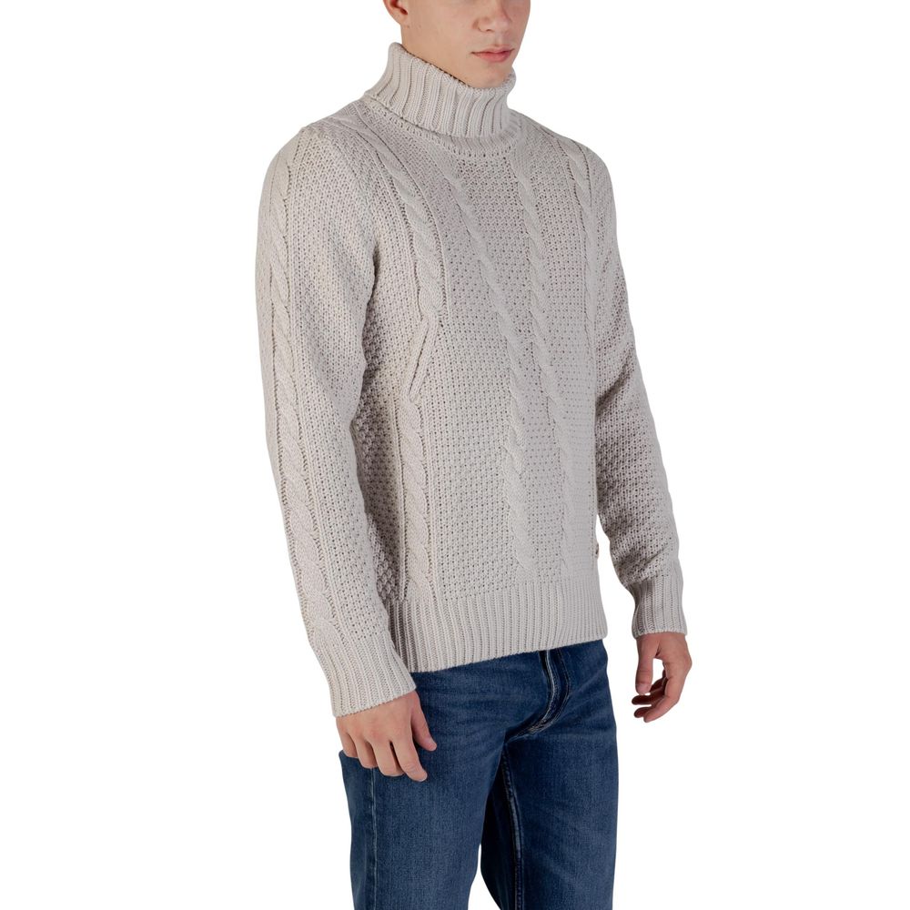 Gianni Lupo Gray Marabou Turtleneck