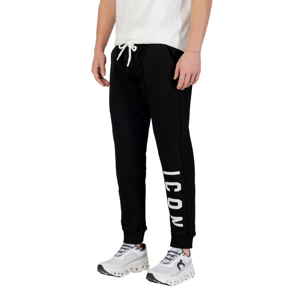 Icon Black Cotton Joggers (Workout Pants)