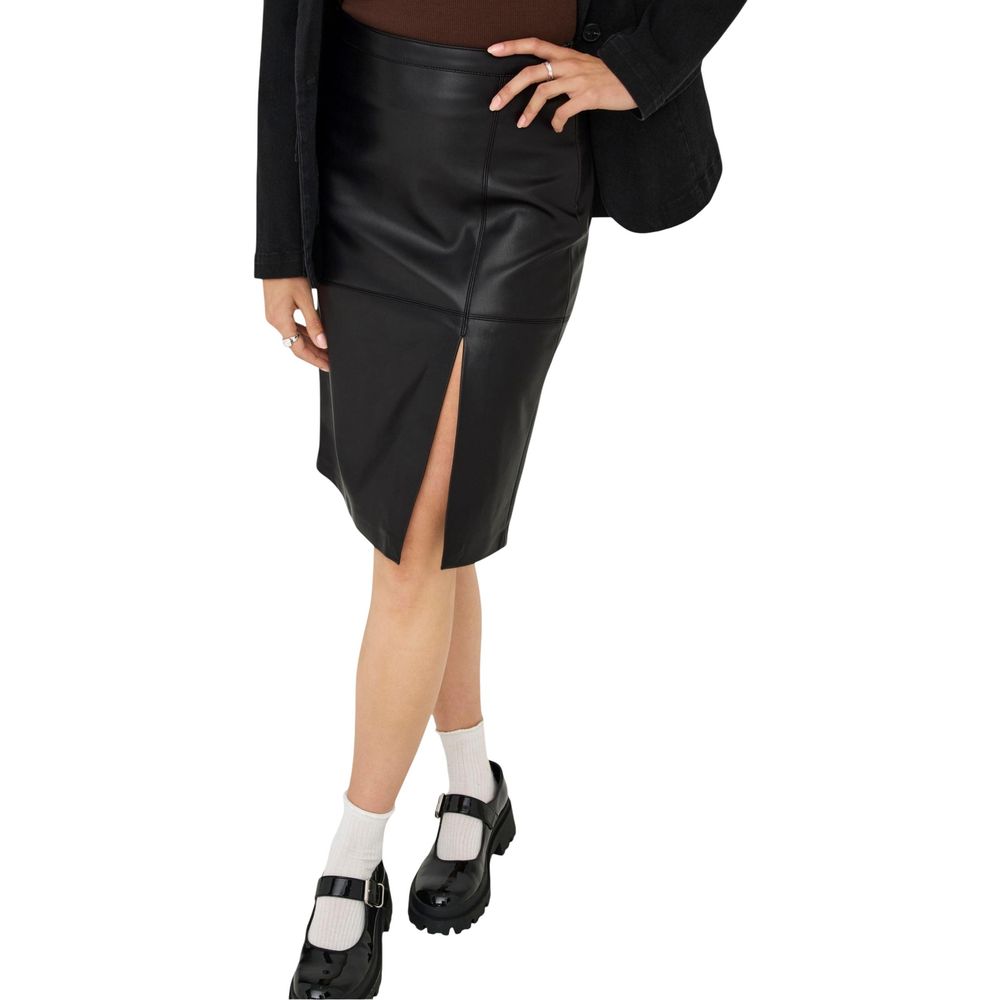 Only Black Polyester Long Skirt