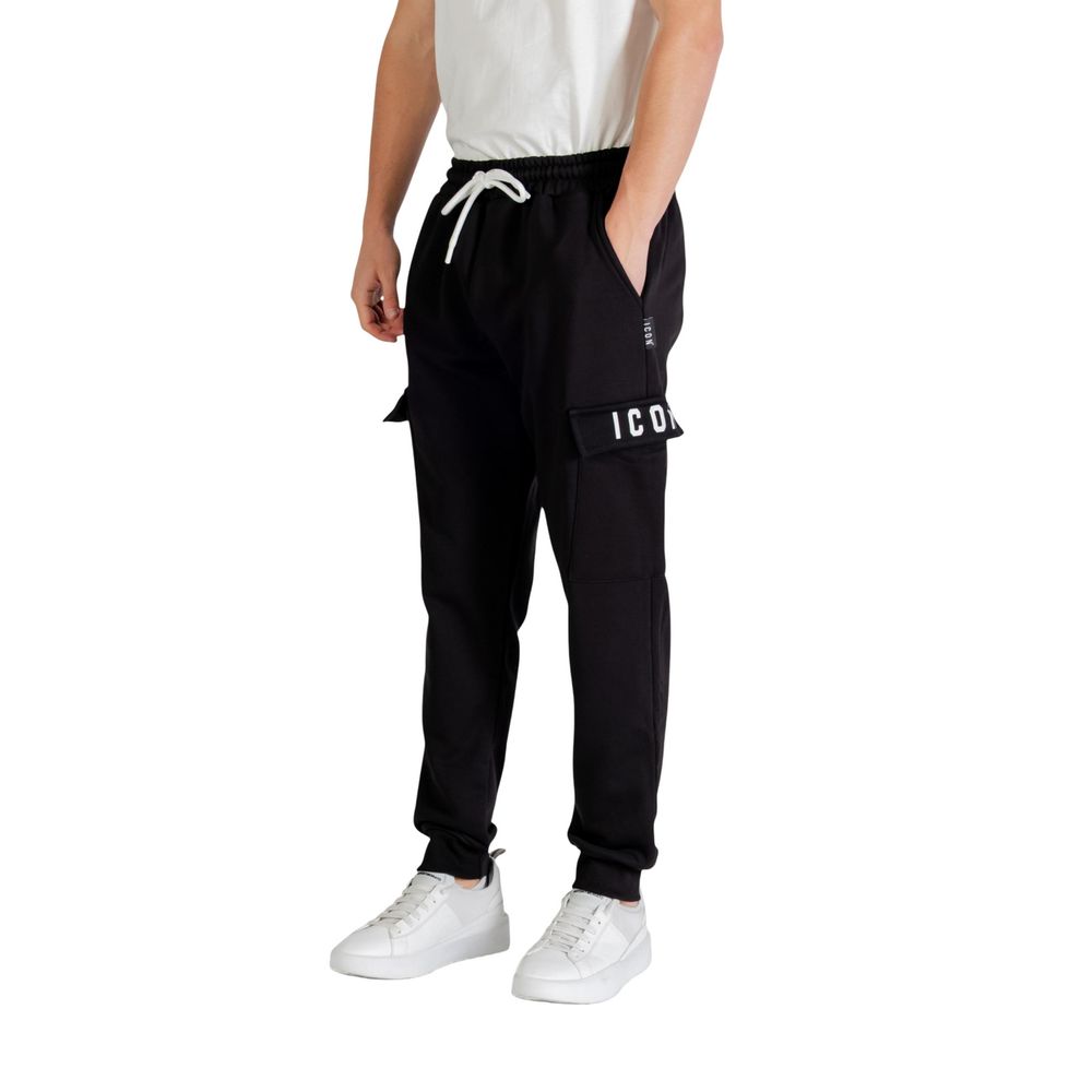 Icon Black Cotton Joggers (Workout Pants)