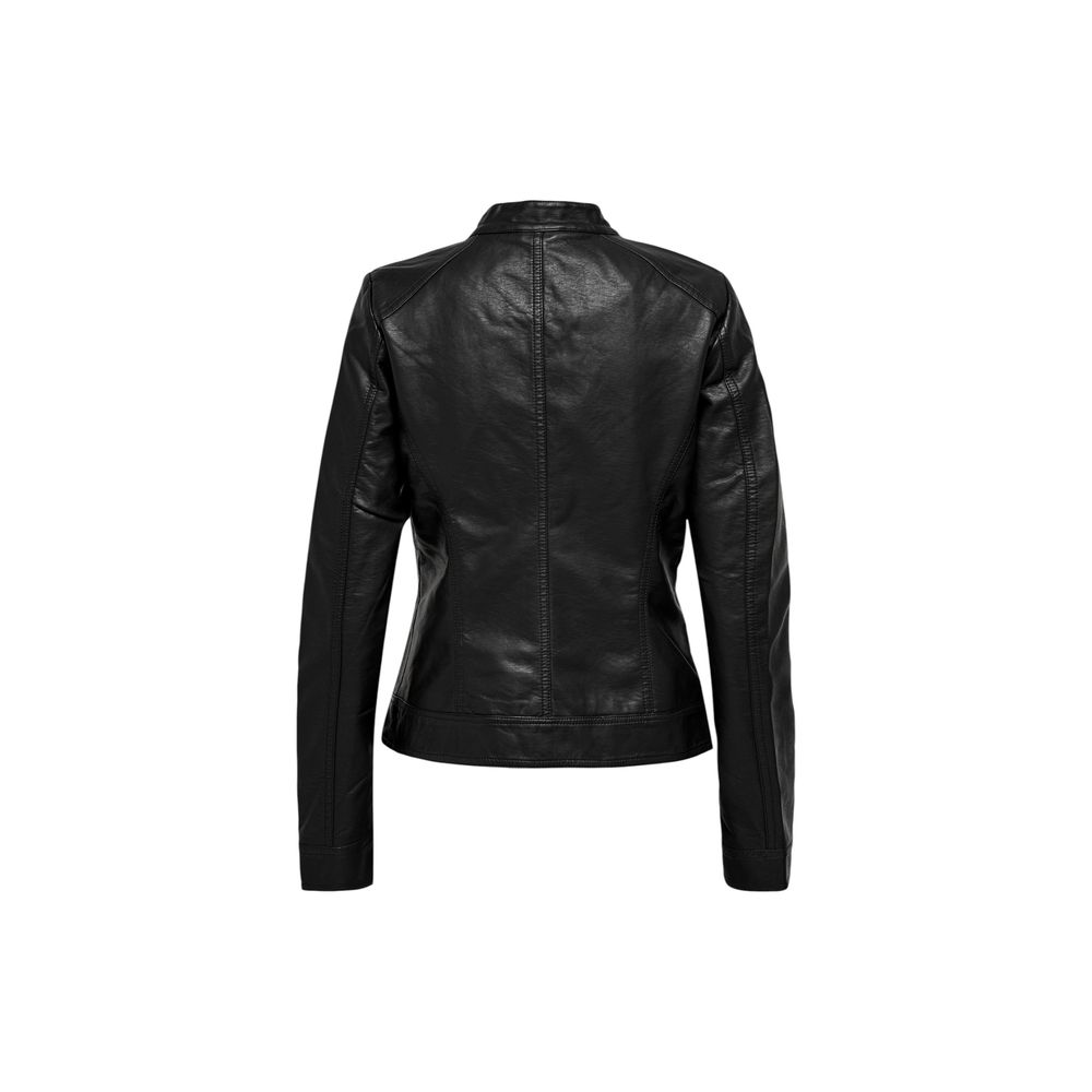 Only Black Polyester Biker Jacket
