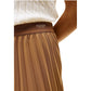 Tommy Hilfiger Brown Recycled Polyester Midi Skirt