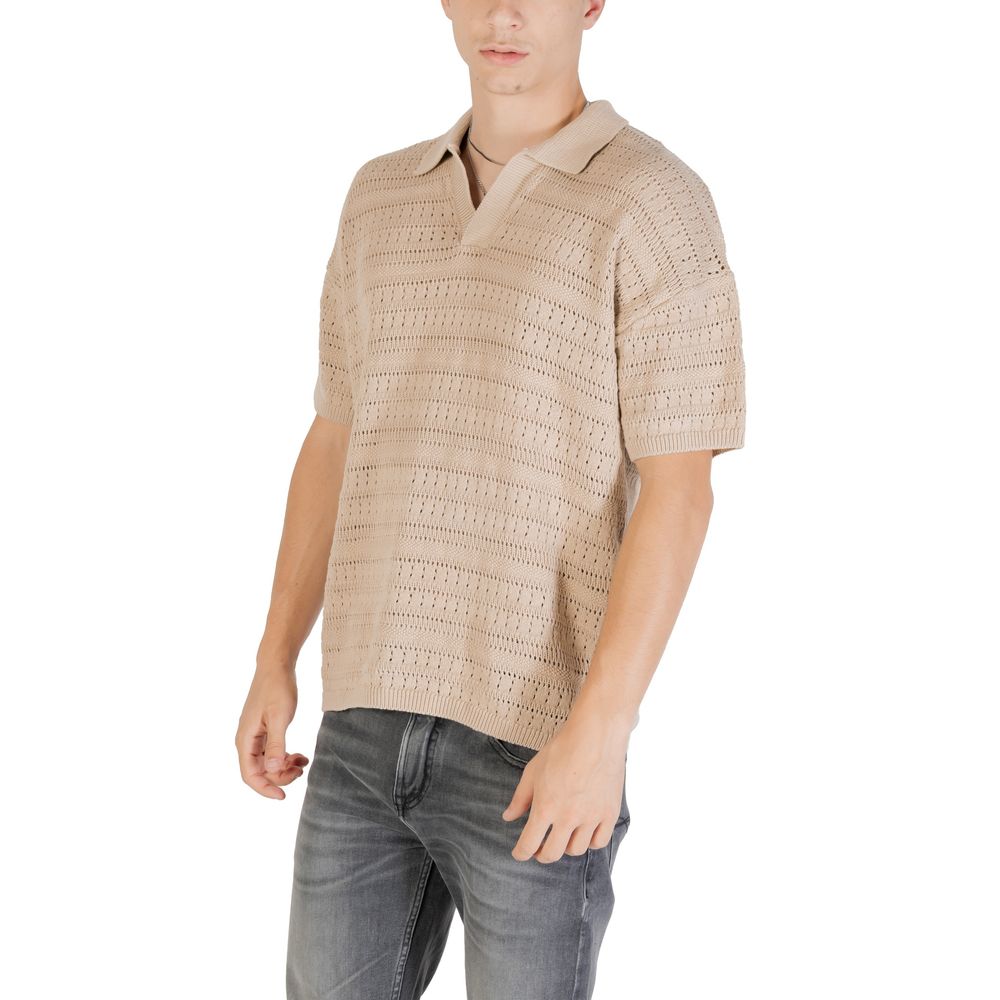 Only & Sons Beige Cotton Shortsleeve Shirt